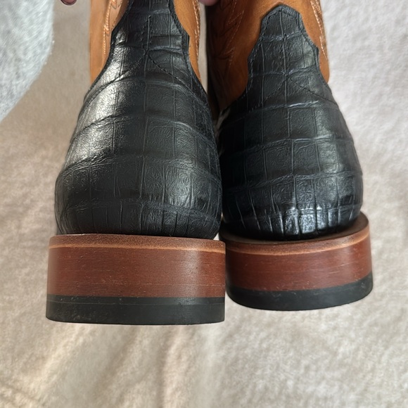 Men's Horse Power Black Caiman Print Boots 13D - Picture 11 of 11